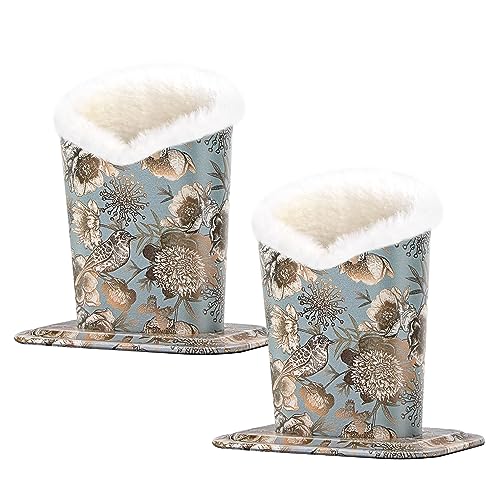 Image of Pack of 2 Plush Lined Eyeglasses Holder Stand Protective Glasses Case For Desks Or Nightstands