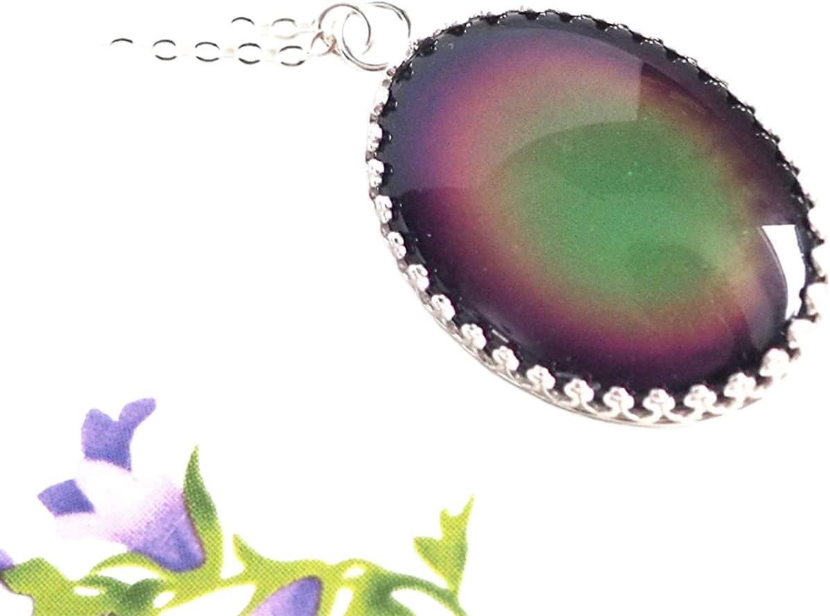 Large Crown Mood Necklace in Sterling Silver