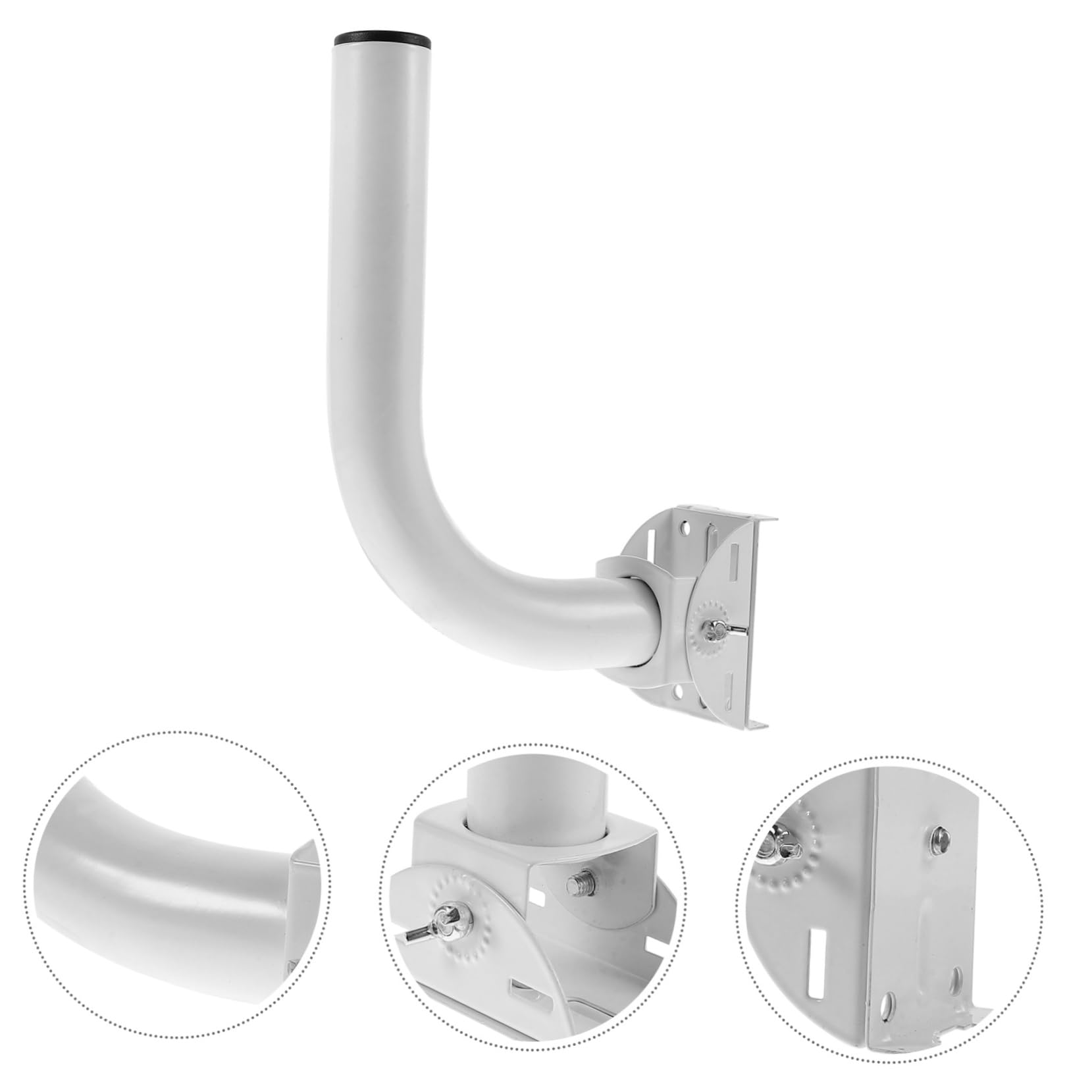 Soporte de Montaje Ajustable Instalación Práctica para Antena Wifi Exterior, Hecho de Hierro Blanco Pieza para Postes y Montajes de Señal