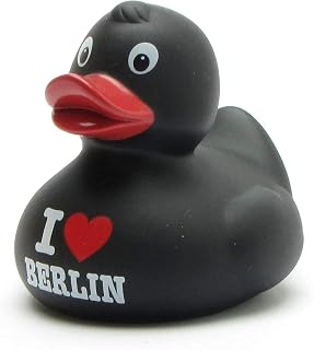 Duckshop I love Berlin - Patito de goma (8,5 cm), color negro