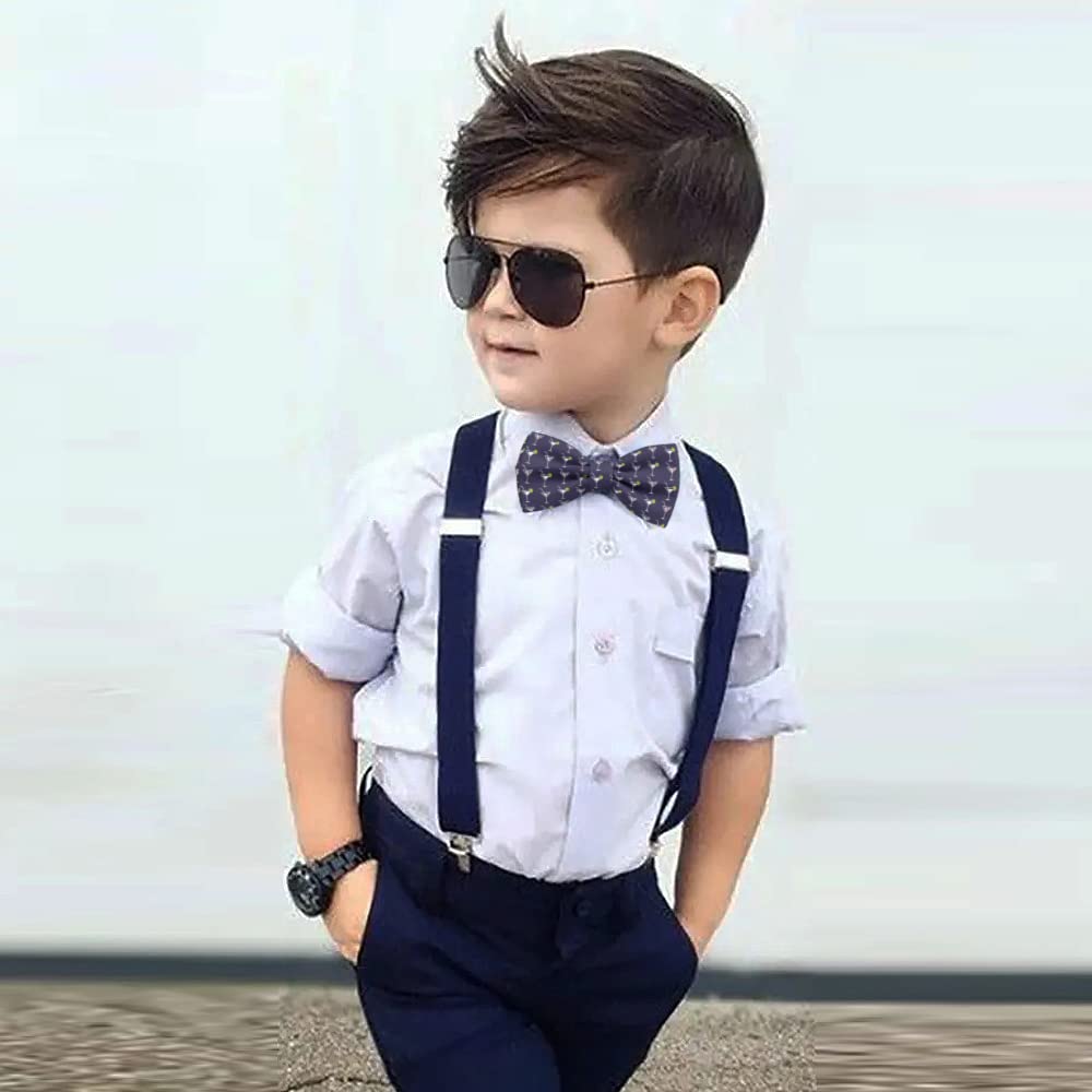 KAWAMOUSE Adjustable Pre-tied bow tie for Men (Martini Cocktail Glass On Pattern) Elegant Cute Bowties for Dogs Cats Pets