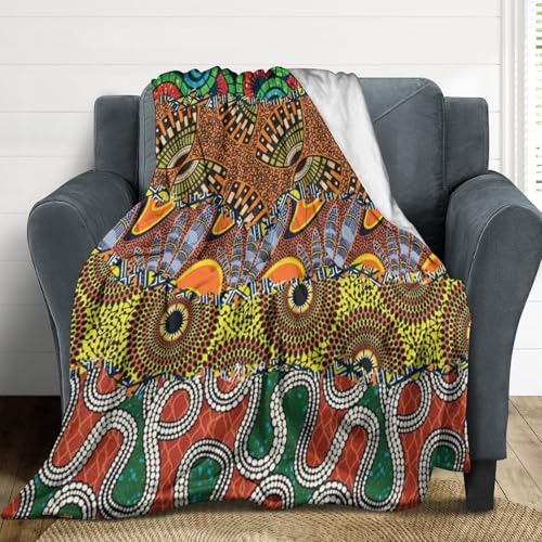 Couverture en flanelle patchwork africain et motif arabesque