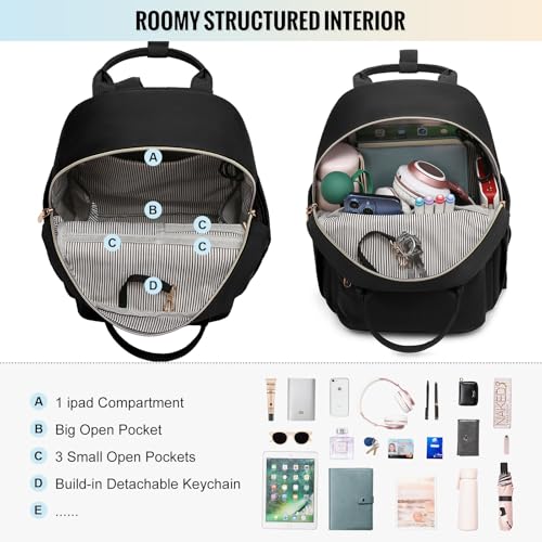 Image of LOVEVOOK Mini Backpack Purse for Women Cute Small Backpack, Light Weight Fashion Daypack for Work Travel Daily Backpack, Black, 11inch
