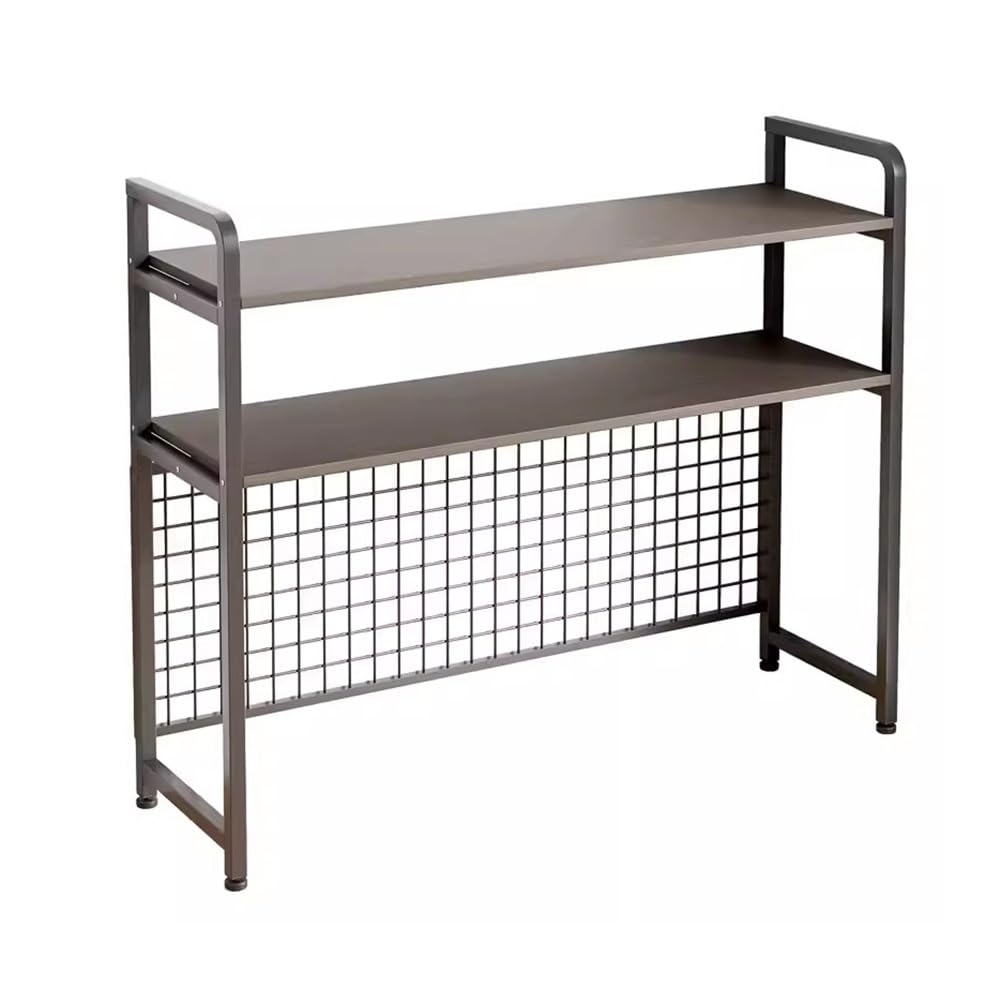 Estante organizador de escritorio, Estante de exhibición multipropósito de encimera de 2 niveles Organizador de almacenamiento de escritorio de estantería de mostrador independiente ( Color : Black ,