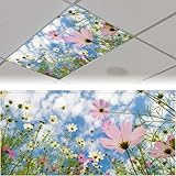 ZiKiLXU 2Pcs Sky Flowers Magnetic Light Covers - Classroom & Office, 2 x 4 ft
