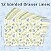 SCENTORINI Drawer Liners for Dresser,12 Sheets Linen Scented Drawer Liners, Drawer Paper Liner 14.3x19.5 Inch, for Fragrant Home Shelf Closet