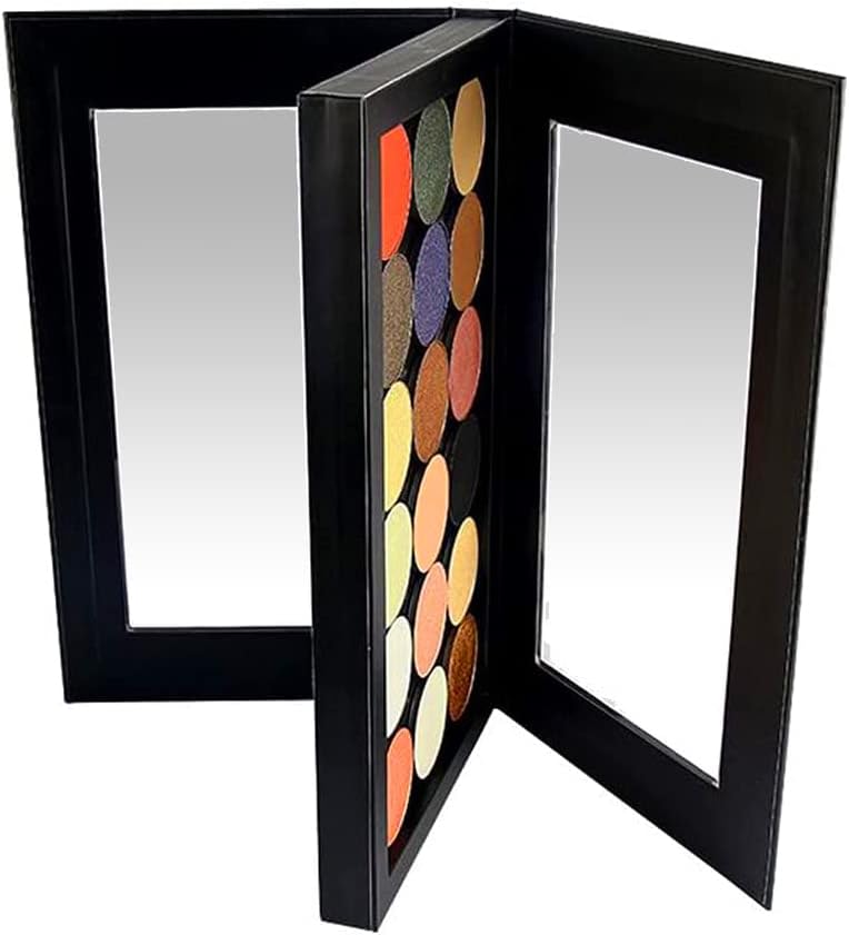 Coosei Magnetic Makeup Palette for Eyeshadow, Double-sided Magnetic Eyeshadow Palette, Transparent Window Black Large Makeup Palette