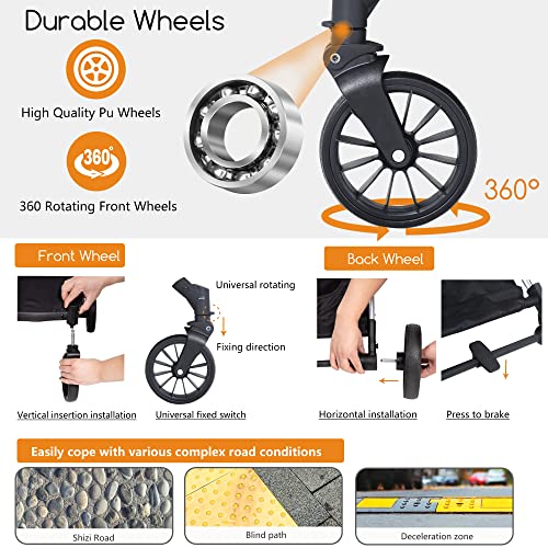 image for BestPet Pet Stroller Premium 3-in-1 Multifunction 4 Wheels Dog Cat Str