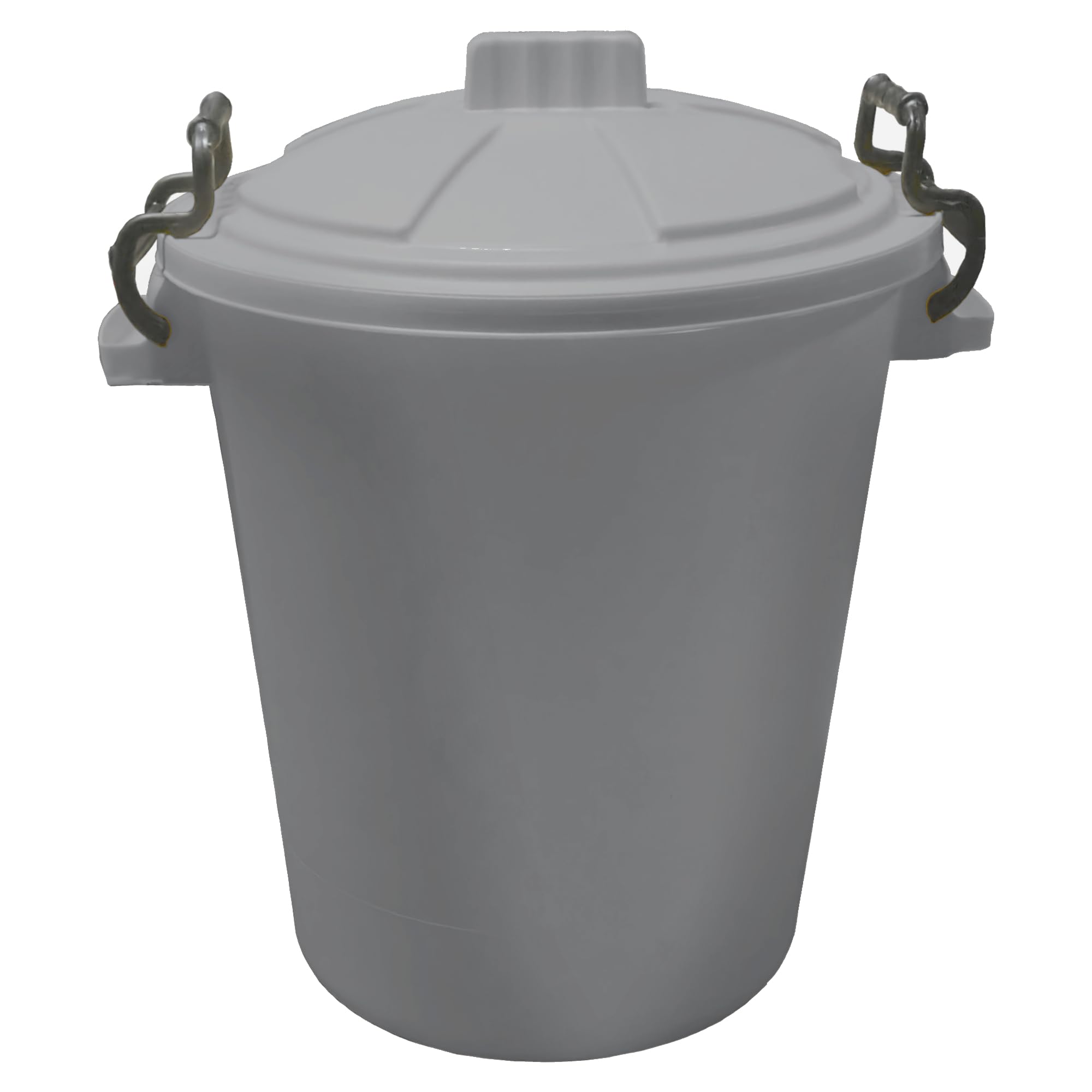 KetoPlastics Plastic Grey Coloured Bin Waterproof Rodent Proof Ideal for Outdoors Garden Animal Feed and Storage with Locking Lid 50L, Silver Feed Bin