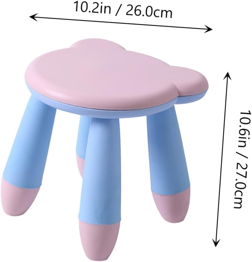’s Cartoon Bear Stool Anti-Slip Plastic Small Sitting Footstool, Thickened Non-Skid Stool Suitable for Home and Kindergarten Use,