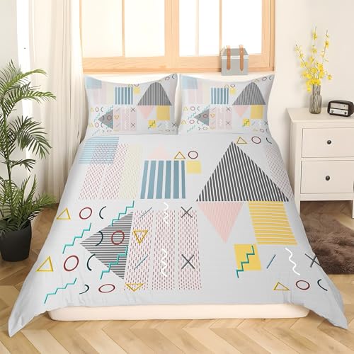Housse de couette 160x200 cm pour lit deux places design moderne - 3