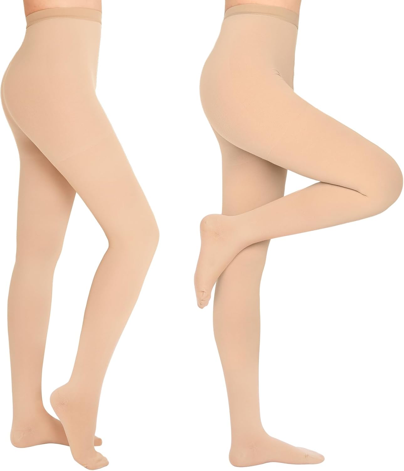 2 Pairs 15-20 mmHg Compression Pantyhose for Women, Closed Toe Compression Stocking...