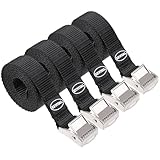 EXVITAL Lashing Straps with Cam Buckles Tie Down Straps 48' x 0.75' Adjustable Cinch Straps for Motorcycle Cargo Kayak Luggage Black 4 Pack