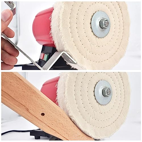 2 pcs Cotton Buffing Polishing Wheel 6 inch for Bench Grinder with 1/2" Arbor Hole 50 Ply White Fine Cotton for Wood Metal Jade Jewelry Drill Polishing Kit - Image 4