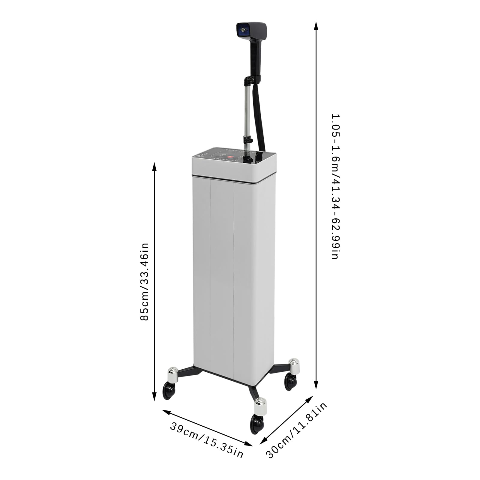 3 in 1 Hair Steamer, Nano Hair Steamer for Deep Conditioning with Intelligent Control Panel & Rolling Base Standing Hair Color Processor Spa Steamer for Hair Nourishment,Hair Care,Scalp Care (White)