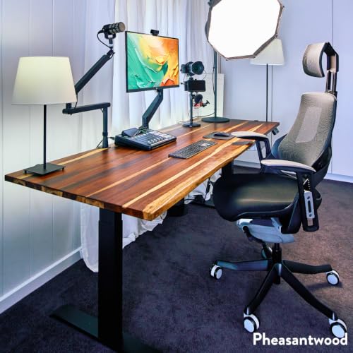 Image of Desky Dual Hardwood Sit Stand Desk White Ash 80 inch Matte Black