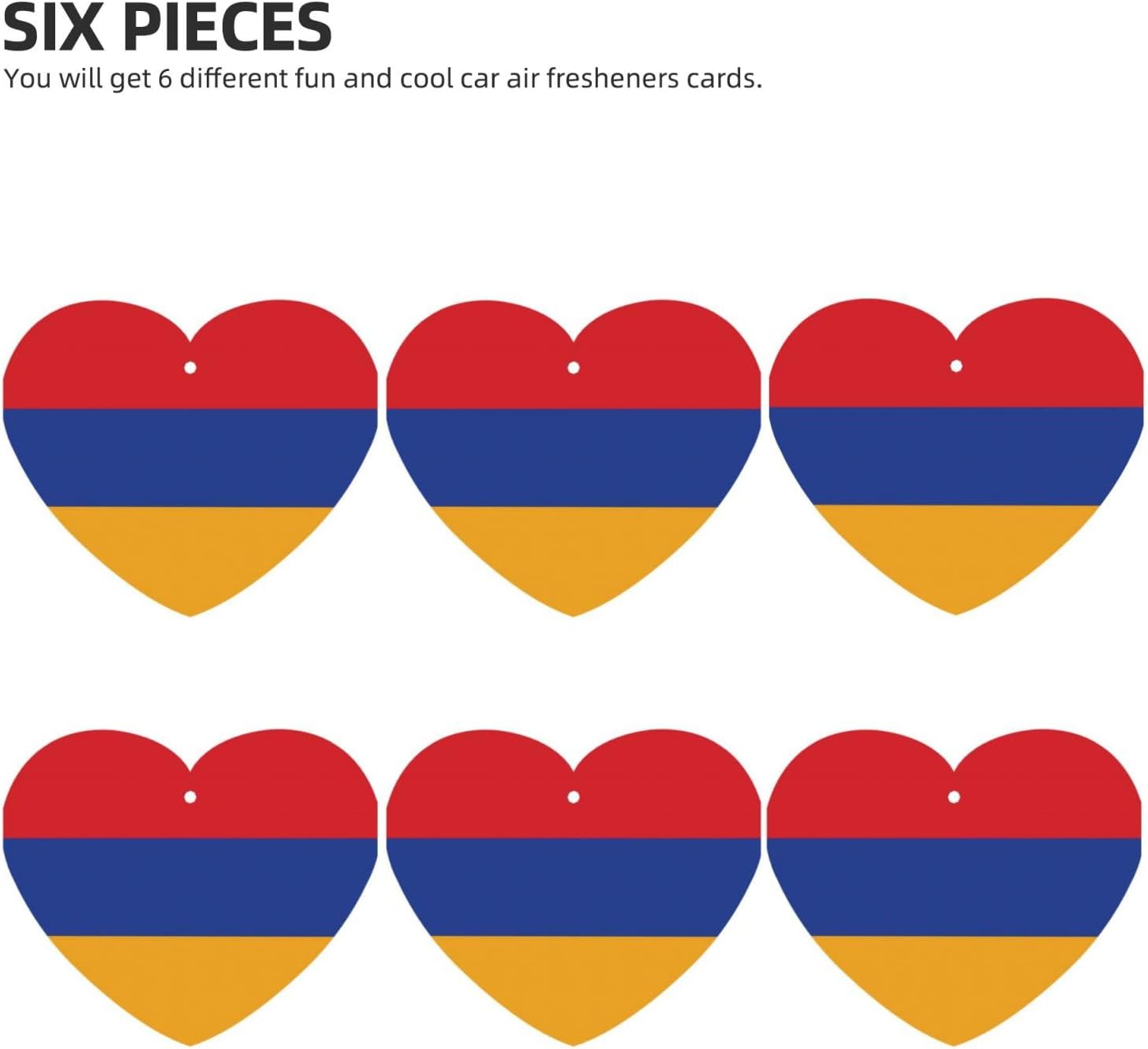 Flag Of Armenia Car Air Fresheners Cards - 6 Pieces,Cardstock Scented Decor For Cars,Bedrooms, Closets image 2