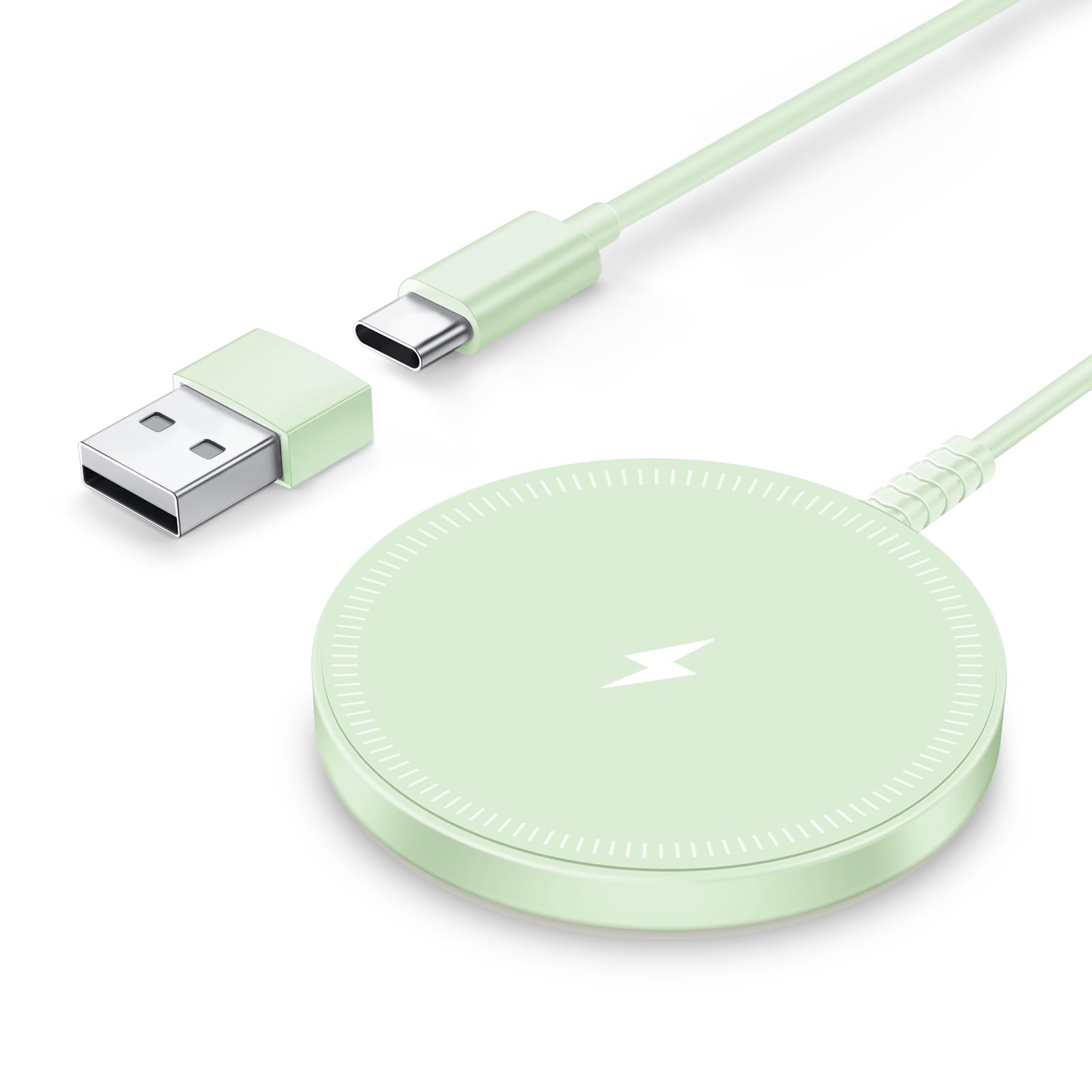 Magnetic Wireless Charger Fast Charge Strong Magnet Charging Pad for iPhone 17/16/15/14/13/12 - Series&AirPods Pro 4-2, Daul Ports, Case-Friendly,