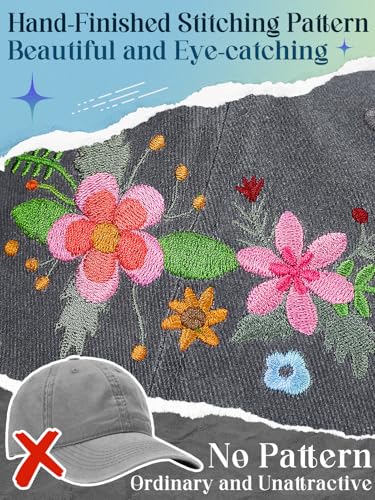Image of Biggun Trendy Embroidered Baseball Cap for Girls Women Men - Adjustable Soft Breathable Hats for Casual Wear