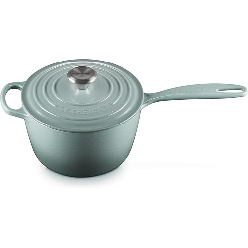 Le Creuset Enameled Cast Iron Signature Saucepan, 2.25 qt., Sea Salt