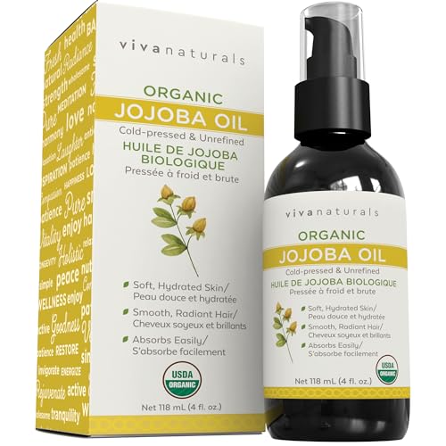 Viva Naturals Organic Jojoba Oil - Pure Cold-Pressed for...
