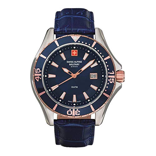 Montre Swiss Alpine Military 7040 homme cuir : un cadran analogique lisible et confortable