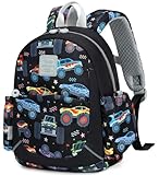 CAMTOP Toddler Backpack for Boys Girls 2-4, Kids Backpacks for Kindergarten Preschool, 12' H Small Bookbag for Daycare Travel (Black, 12''- Not fit A4 folder)