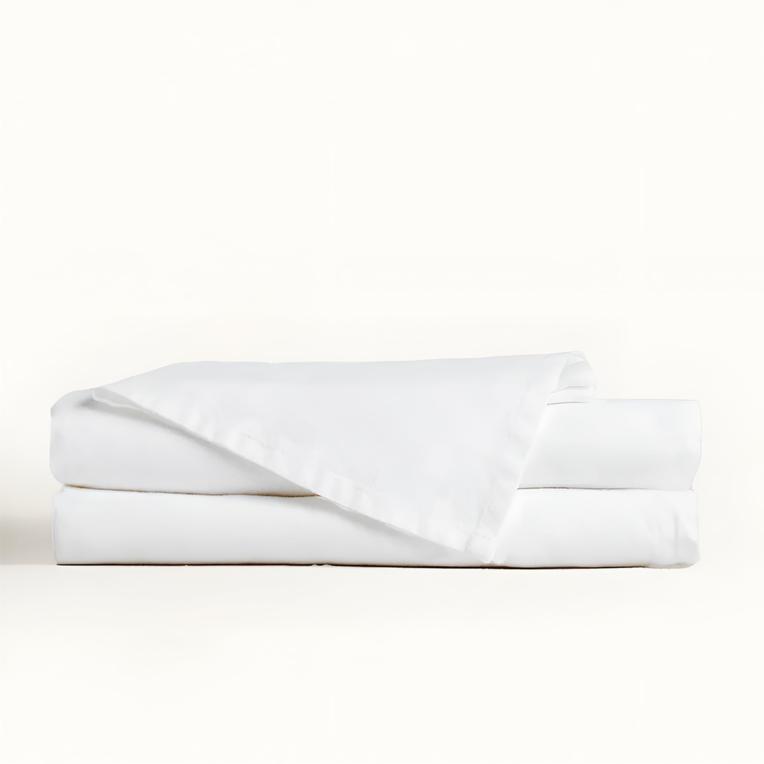 500 TC Pure Cotton King Size Flat Bedsheet (108 x 108 Inches) | Premium Percale Weave | Soft, Breathable and Durable | Plain Solid Bed Sheet Only (No Pillow Covers) - White-picture-11