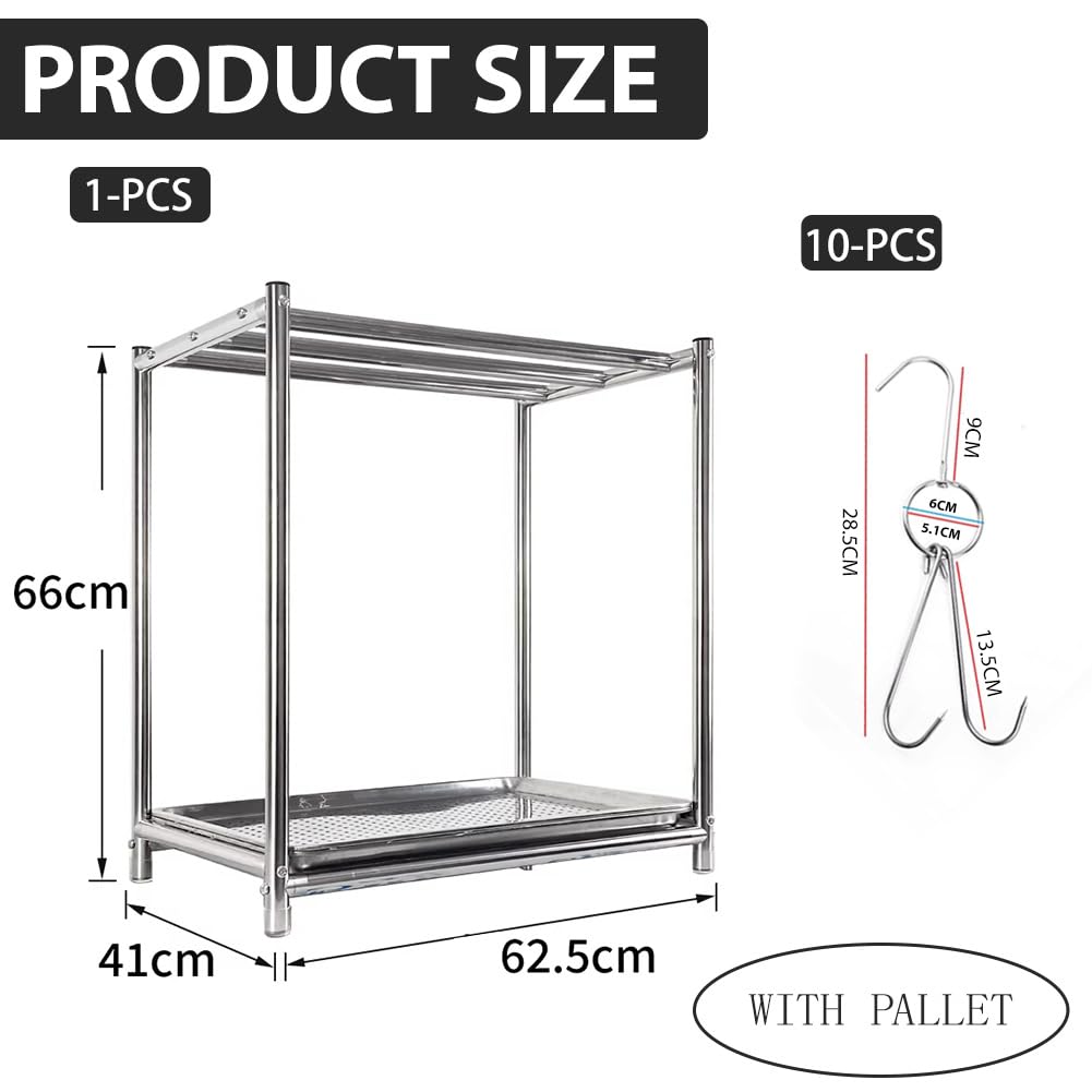 Griglia per arrosto in acciaio inox per salumi e anatra, griglia per asciugare la carne con 10 ganci, accessorio essenziale per cucine moderne