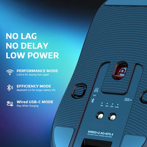 Image of ATTACK SHARK X6 Wireless Gaming Mouse with Magnetic RGB Charging Base,Black