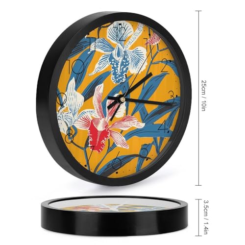 Horloge murale numérique jaune moutarde à LED grand format