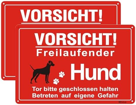 2 Stück „Vorsicht Hund“ & „Videoüberwachung“ Schilder – Reflektierend, Wetterfest, Aluminium, 25x18 Cm