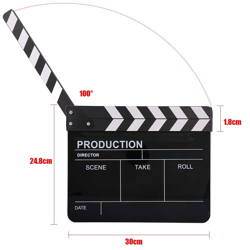 Acrilico Film Clapboard 30,5 x 25,4 cm Clapper Board Per Cut Action Scene Con Gomma E Penne Lavagna Penna Clapper