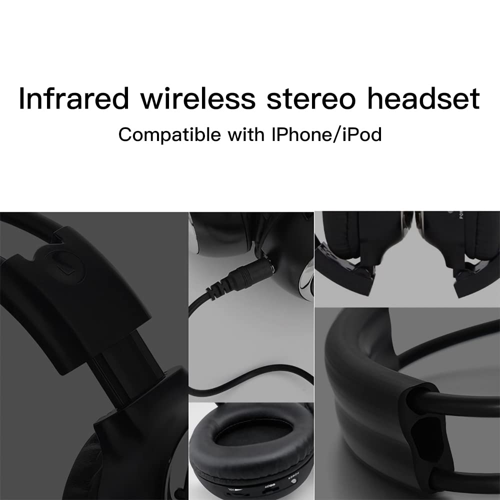 Auriculares WOSTOKE inalámbricos universales infrarrojos IR auriculares con cable de 3,5mm para Air Ipad Pod MP3 4 auriculares para DVD de coche auriculares de doble canal