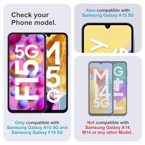 Image of Premium Tempered Glass Screen Protector Guard For Samsung Galaxy A15 5G (6.5 Inch, Pack of 1) | Edge to Edge Coverage With Easy to installation kit