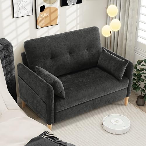 Hanherry Loveseat Sofa, 47” Small Couch for Living Room, Comfy Chenille Fabric Love Seat for...