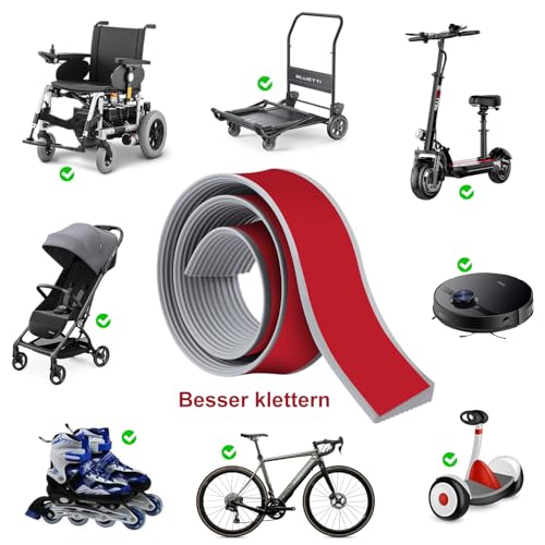 Niuny Türschwellenrampe 2x6x100cm Rollstuhlrampe Übergangsprofil Selbstklebend Schwellenrampe Saugroboter TPE Türschwellen Leiste Türschwellenrampen Rampen für Rollstühle Scooter Kinderwagen Rollator