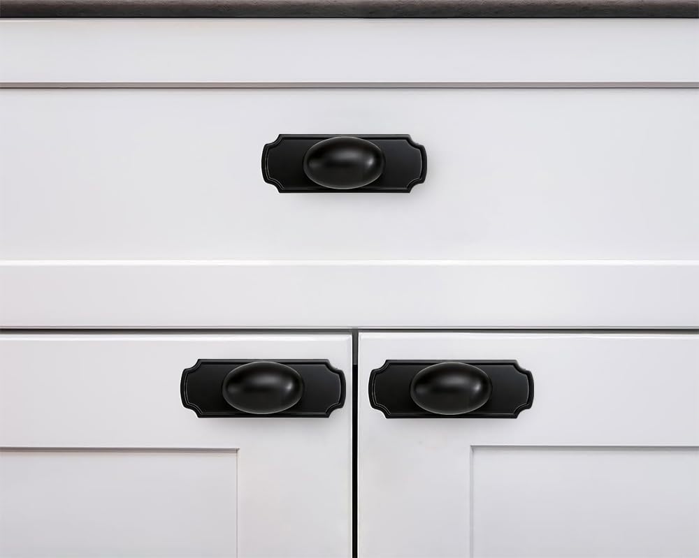 Round Matte Black Cabinet Knob - 284+287, 1-3/8 in (35 mm) — KHTUMEWARE