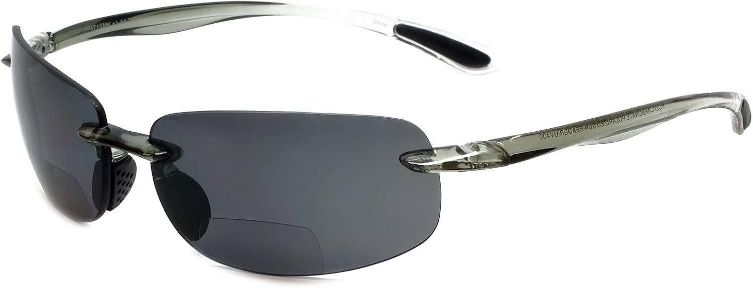 Grand Banks 471BF Gafas de sol polarizadas de lectura sin montura bi-Focal en carbón o tortuga