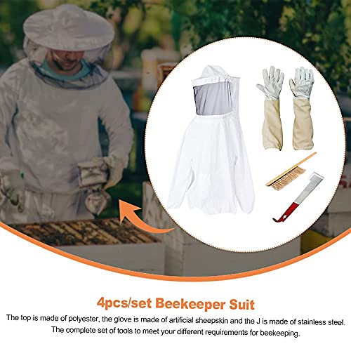 Kisbeibi 4-teiliger Imkeranzug,Unisex,Professioneller Imkeranzug mit Schleier,Imkerjacke,Bienen-Outfit,Imker-Schutzanzug… – Bild 5