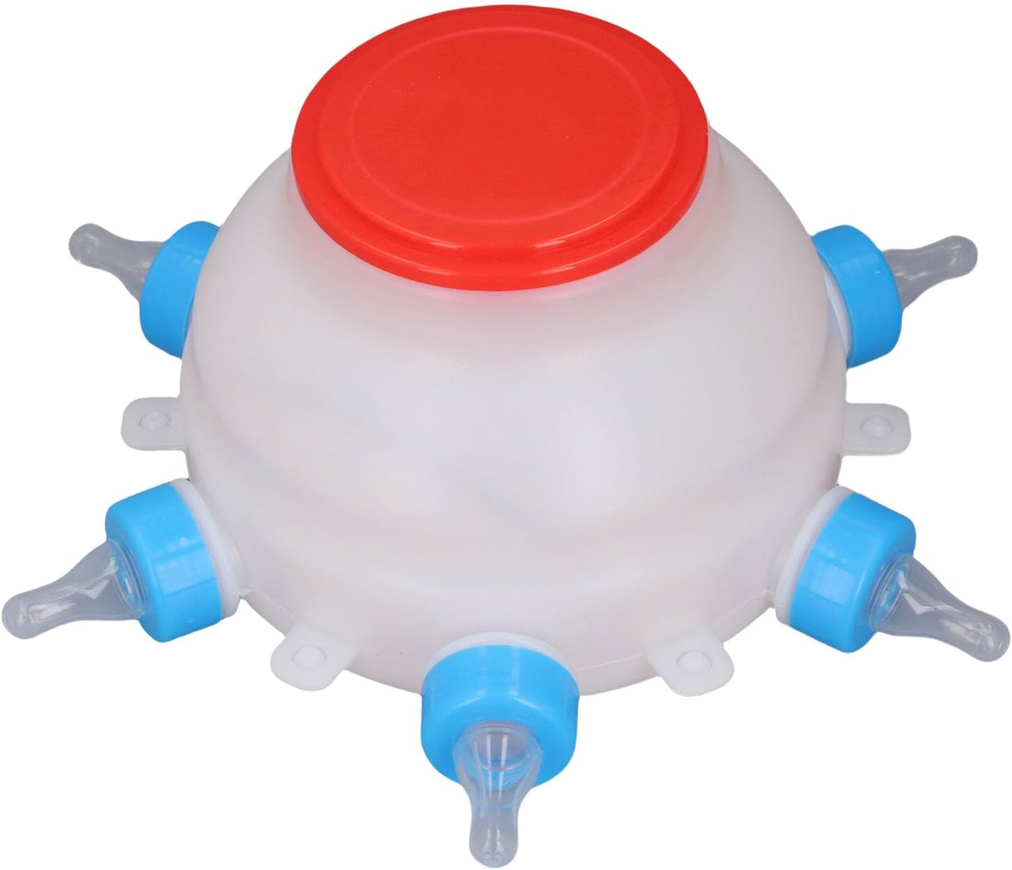 flexman 6 Pacifier Small Animal Milk Feeder, Portable Goat Lamb Feeding Bucket, Automatic Animal Milk Feeder for Farm