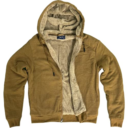 Visitor Men's Heavyweight Sherpa Lined Thermal Hoodie Jacket