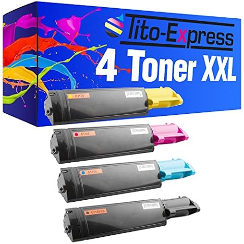 Tito-Express PlatinumSerie 4 Toner XXL für Epson Aculaser C1100 C1100 CX11NF CX11NFC S050190 S050189 S050188 S050187 Cover