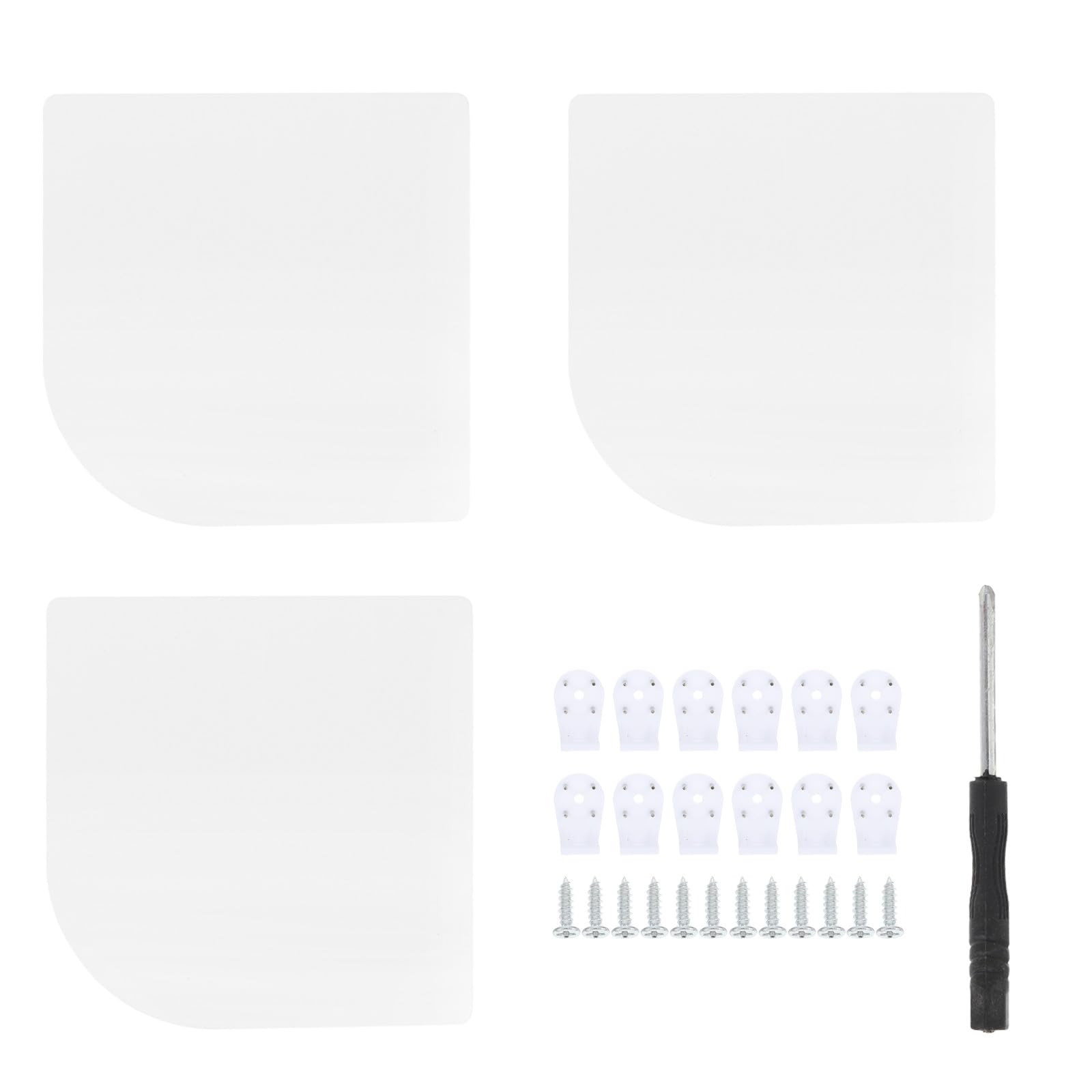 Estantes de esquina flotantes blancos para organizar con elegancia su oficina o rincón del hogar.