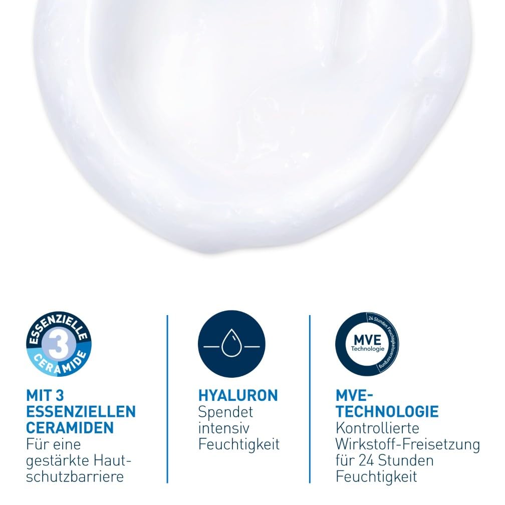 CeraVe Feuchtigkeitsspendende Reinigungslotion für Gesicht und Körper, Normale bis trockene Haut, Mit Hyaluron und 3 essenziellen Ceramiden