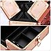 Ovonni Professional Portable Small Makeup Train Case, Artist Lockable Aluminum Cosmetic Organizer Storage Box with Compartments (Rosegold 1)