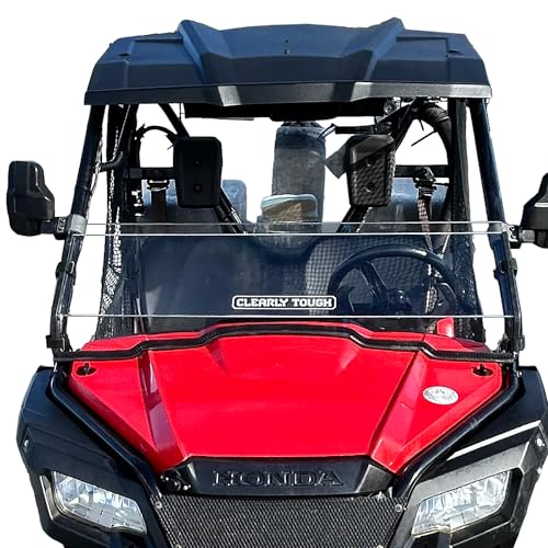 Image of Half Windshield for the Honda Pioneer 500 | Scratch Resistant | Easy On and Off | Premium Lexan MR10 w / Hard Coat | Proudly Made in America!
