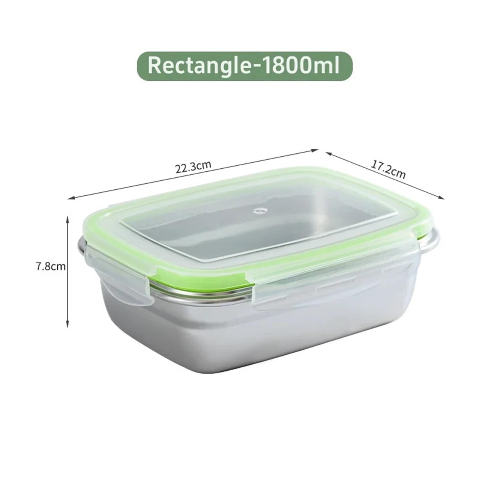 Contenitore for alimenti in acciaio inossidabile, sigillato, a prova di perdite, contenitore for frutta con coperchio, for gnocchi, refrigerato for la conservazione Contenitore Per Alimenti(1800mL)