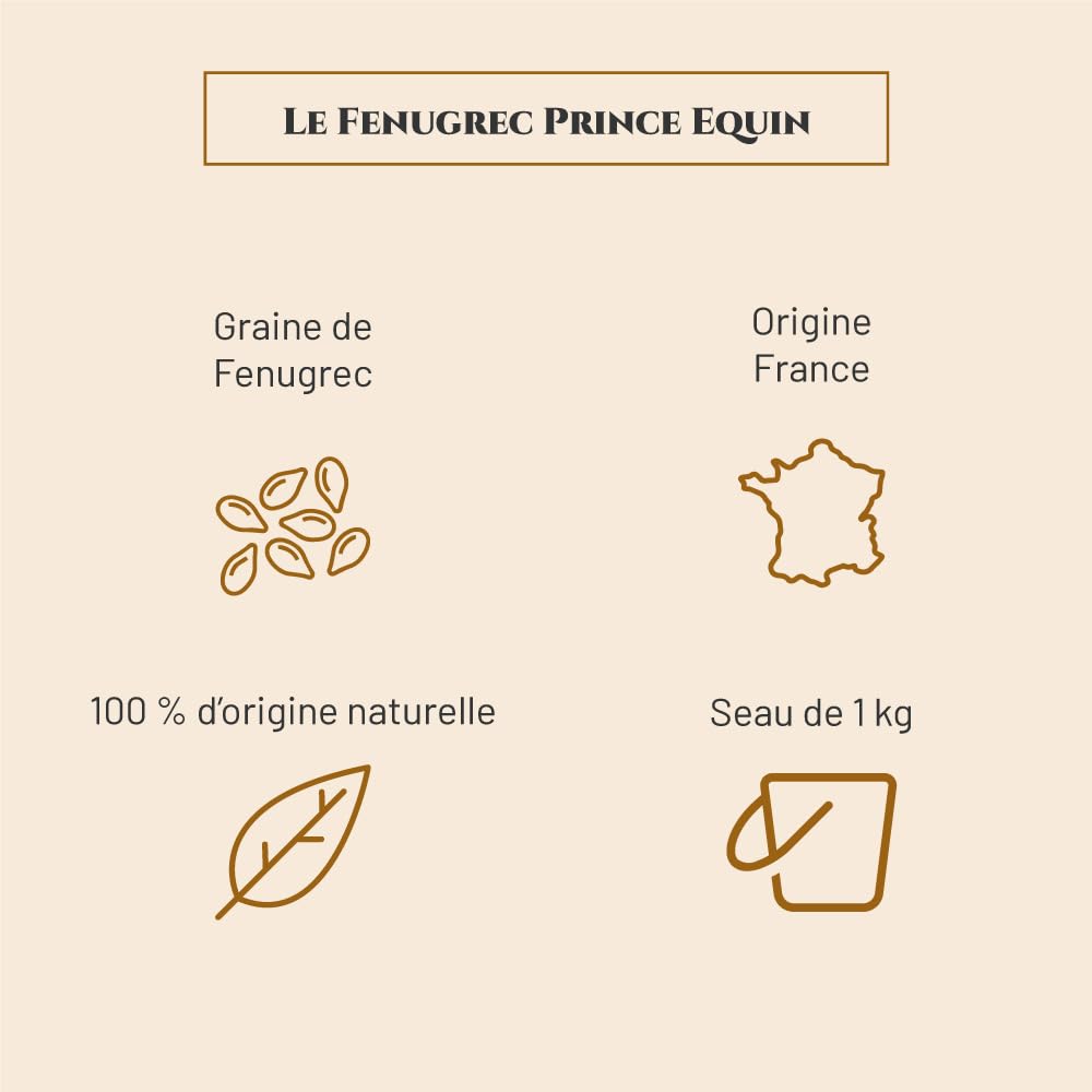 FENUGREC - Integratore nutrizionale Cavallo - Secchio 1 kg - Ripresa dello stato Cavallo - Sviluppo dei Muscoli - Energia - Marchio francese (Seau 1 kg)