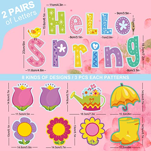 Décoration de fleurs Hello Spring pour école et classe
